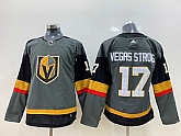 Women Vegas Golden Knights 17 Vegas Strong Gray Adidas Jersey,baseball caps,new era cap wholesale,wholesale hats